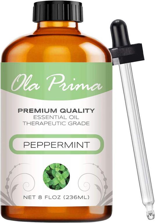 Ola Prima Therapeutic Grade Peppermint Essential Oil - 8 Fluid Ounces