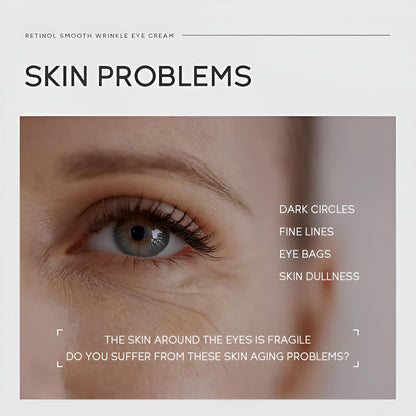 Retinol Eye Cream for Dark Circles Puffiness and Eye Bags, Anti Aging Under Eye Cream Treatment for Women Men, Fine Lines & Wrinkles Repair, Instant Results Firm Eye Tightener, 0.53oz, 2 Pack