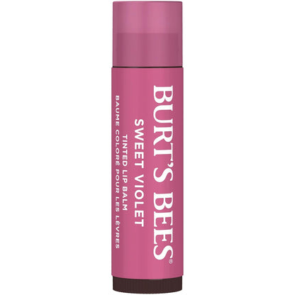 Burt's Bees Lip Tint Balm with Long Lasting 2 in 1 Duo Tinted Balm Formula, Color Infused with Deeply Hydrating Shea Butter for a Natural Looking Buildable Finish, Sweet Violet (2-Pack)