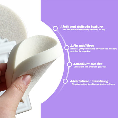 40 PCS Makeup Blenders Sponges Set, Use for Dry and Wet, Perfect for Full Face Curve Blending, Cream, Liquid, Powder Foundation Cosmetics, Latex Free & Soft & Flexible, Round