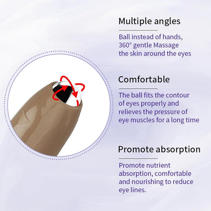 Under Eye Roller Cream For Dark Circles And Puffiness, Under Eye Cream With 360° Massage Ball Reduce Wrinkles, Dark Circle Eye Cream Tightens Under Eye Bags And Puffiness for Women