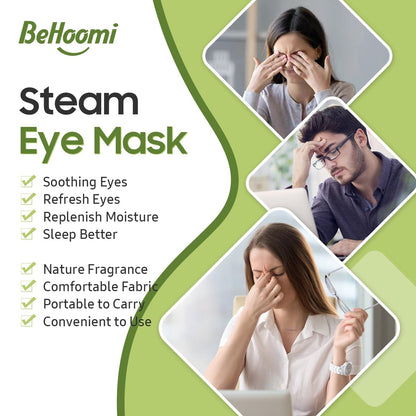 Steam Eye Mask, 10 Packs Heated Eye Mask, Self Heating Disposable SPA Warm Compress for Eyes Sleep Mask, Soothing Moist Heat Eye Masks, Travel Essentials & Relaxation Gifts (Green Tea Scent)