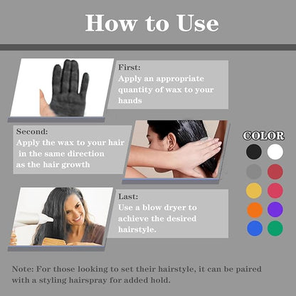 Black Hair Color Wax, Temporary