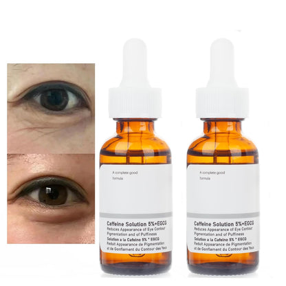 Caffeine Eye Serum for Reducing Puffiness and Dark Circles - 2Pcs Caffeine Solution 5%+EGCGE(30ml).