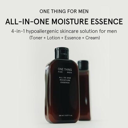 ONE THING FOR MEN All in One Moisture Essence 5.07 Fl Oz | 4-in-1 Soothing Mens Face Moisturizer, Toner, Aftershave Lotion, Daily Hydrating Serum, HA Hyaluronic Acid, Barrier Relief | Korean Skin Care