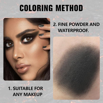 Kaely Pressed Single Eyeshadow Makeup, Black Matte Highly Pigmented Monochrome Eye Shadow Palette, Waterproof Neutral Powder Mini Eyeshadow, sombras para ojos, Lightweight Blendable, 07