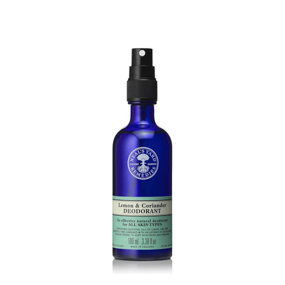 Neal's Yard Spray Deodorant with a Blend of Cleansing Extracts & Essential Oils for All Skin Types, Aluminum & Cruelty Free, Lemon & Coriander, 100mL
