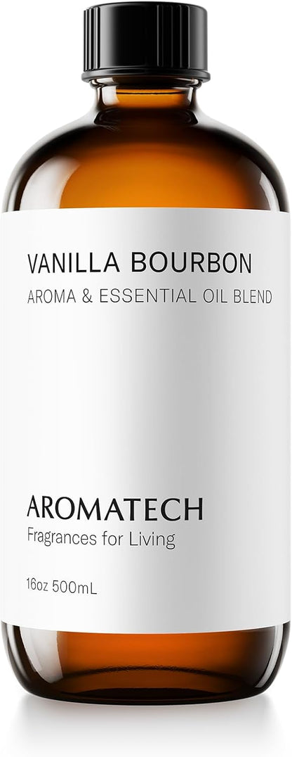 AromaTech Vanilla Bourbon Aroma Essential Oil Blend: Luxury Hotel Inspired Aromatherapy with Vanilla Bean, Bourbon & Oak Barrel for Ultrasonic Diffusers & Nebulizers - 16 fl oz, 500 mL