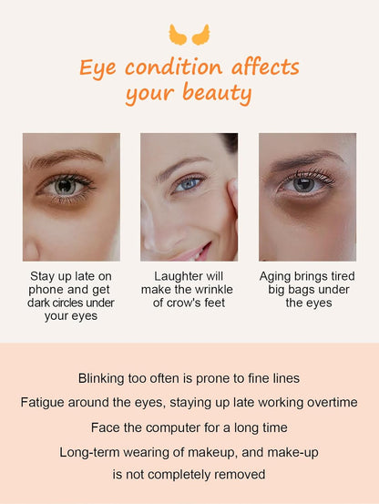 Vitamin C Under Eye Masks for Dark Circles, 6 Pairs Gel Crystal Eye Pads Under Eye Patches for Melanin, Hydrate Shiny Eye Skin, for Dark Circles, Bags, Fine Lines, Eye Tail Winkles (Orange)