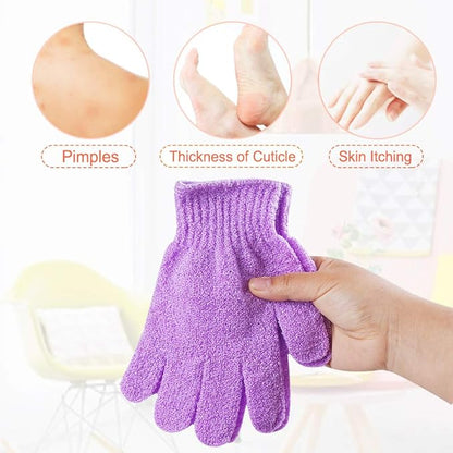 16 pcs exfoliating shower gloves,double