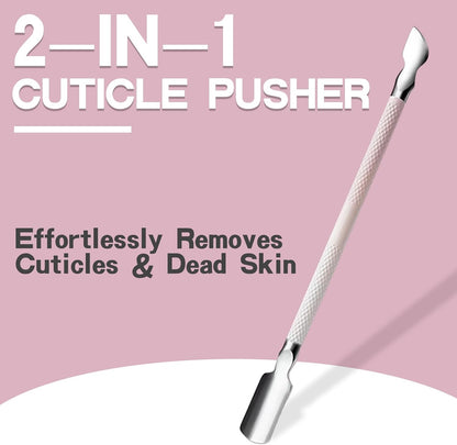 Kylara Cuticle Trimmer Set 3 in 1 - Cuticle Nipper,Pusher & Cutter,Professional Stainless Steel Manicure Pedicure Tools for Women,Gradient Pink Nail Care Kit for Home Salon & Nail Artists