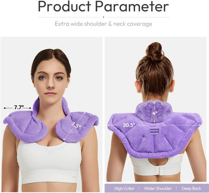 Microwavable Heated Neck Wrap Warmer and Shoulder Heating Pad Microwave, Weighted Microwave Heating Pad for Neck and Shoulders Hot and Cold Compress