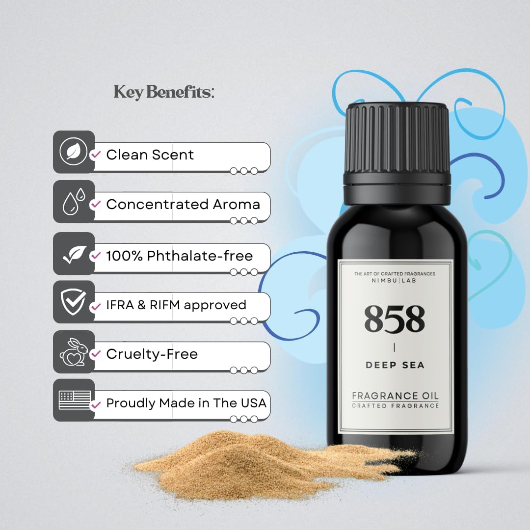 New Fragrance Oil Diffusers, Essential Oil Diffusers, Luxury Hotel Air Fresheners for Home, 858 DEEP SEA, Bold Oceanic Blend with Citrus, Sea Salt, Cardamom & Musk – Perfect for Diffusers & DIY Crafts