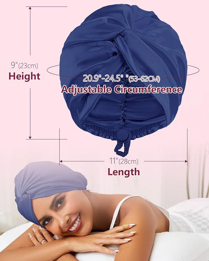 Adjustable silk satin hair bonnet