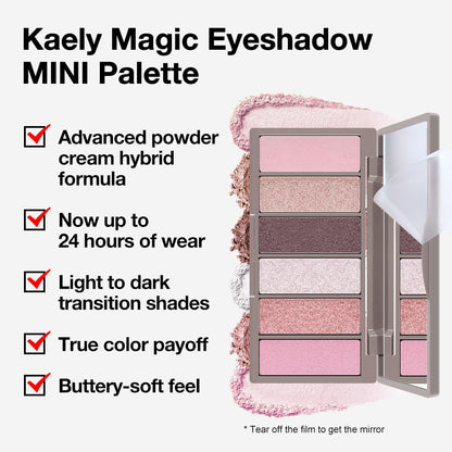 6 Colors Mini Pink Eye Shadow Palette Makeup for Older Women, Neutral Matte Shimmer Eyeshadow Palette Highly Pigmented Waterproof, paleta de sombras de ojos, Vegan & Cruelty-free, 08