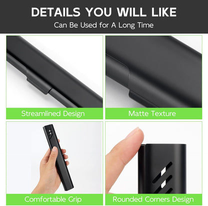 Travel Toothbrush Case, Portable Toothbrush Holder, Durable Aluminum Toothbrush Storage Box, Small Breathable Manual Toothbrush Container for Traveling, School, Camping, Business Trip - Black