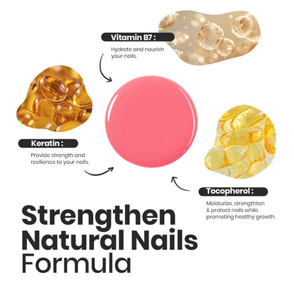 Beetles Nail Polish Set Heartbeat-6 Colors Hot Pink White Jelly Nude Pink Nail Polish Set Shimmer Pearl Quick Dry Finger Nail Polish DIY Nail Art Salon Home Gift for Women & Girls