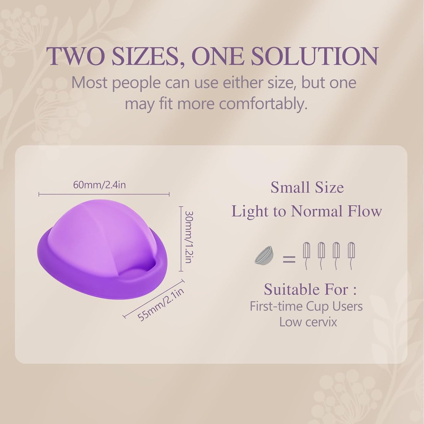 Reusable Menstrual Disc - Soft Period Disc for Beginner or Menstrual Light Flow, Leak Proof Menstrual Cup Alternative - Pack of 2 (Small Size)