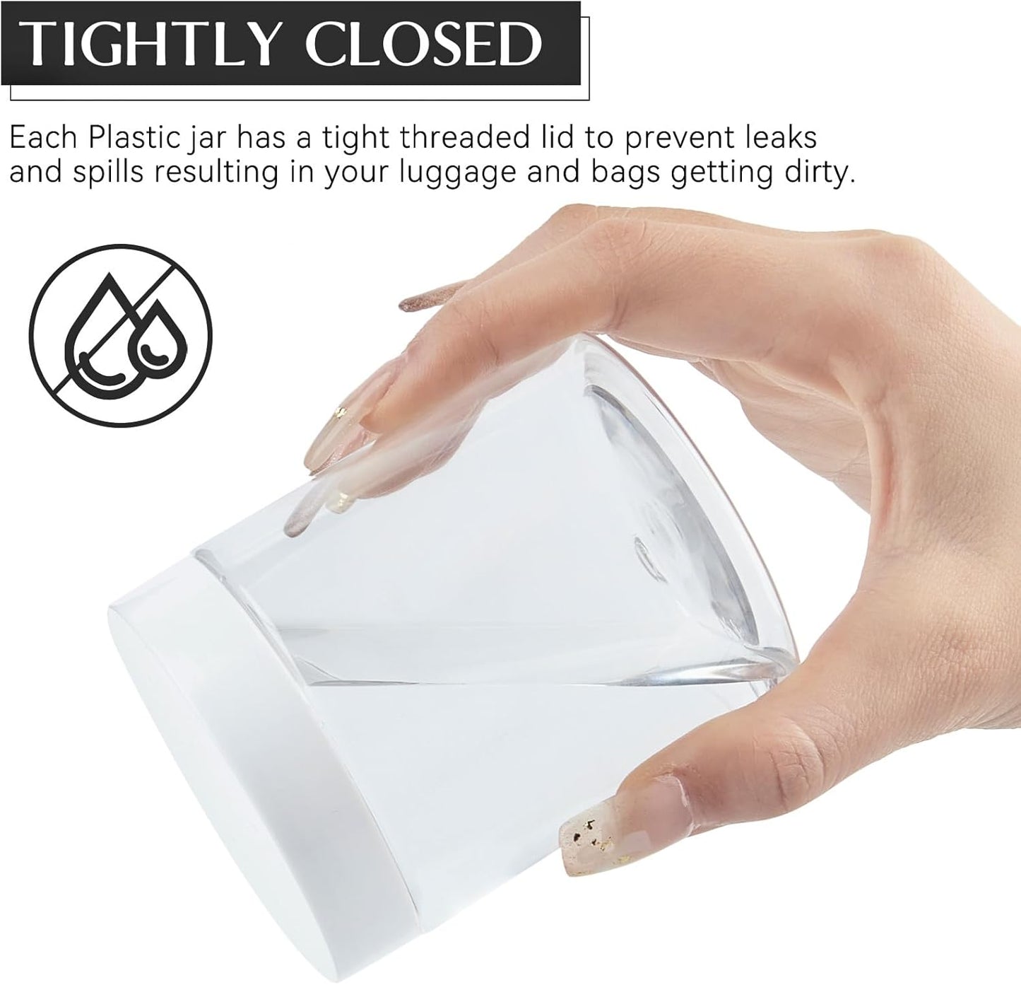 TUZAZO 24 Pack Plastic Jars with White Lids and Labels, 12pcs 8 OZ and 12pcs 4 OZ Round Clear Cosmetic Containers for Body Butter, Body Scrub, Cream, Lotion, Slime Jar, Small Items, Travel Storage