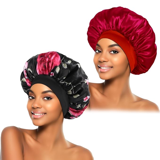 2pcs silk bonnet for sleeping,
