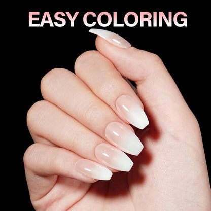 AILLSA Ballerina Nail Tips Clear Gelly Full Cover Nail Tips Pre-Shaped Acrylic Press on False Nails tips for Nails Extension Home DIY Salon Manicure 216PCS 12 Sizes