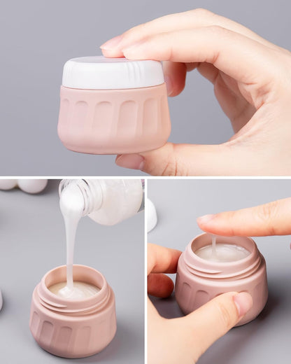 Travel Bottles for Toiletries 8 Pack, Travel Size Toiletries, Tsa Approved Travel Size Containers 3oz, with Travel Essentials Clear Bag, Leak Proof Silicone Squeezable Creams Jars