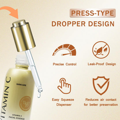 Vitamin C Serum for Face with Hyaluronic Acid, Boost Skin Collagen, Brightening, Antioxidant, Anti-Aging, Hydrate & Plump, Improve Appearance of Dark Spots, Tone, Fine Lines Facial Serum 30ml/1 fl oz