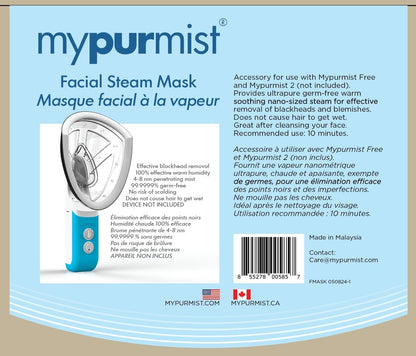 Mypurmist® Essential Kit Plus Facial Steam - Steam Inhaler & Facial Steamer Combo, Personal Handheld Ultrapure Steam - Sinus Congestion Cold Cough Relief Vocal Care Skincare (Plug-in)