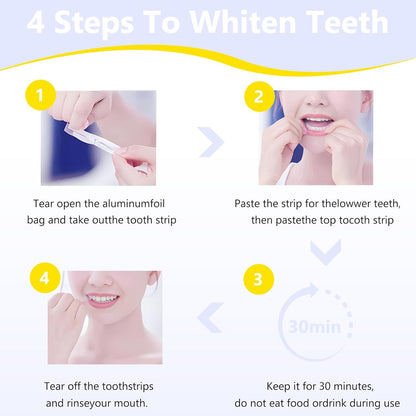 Teeth Whitening Strips for Sensitive, 42 Strips Whitener Safe Whitestrip, Deep Stains Removal Tooth Whitening, Enamel Safe Non-Slip Dry Strip Technology for Whiter Teeth,Coconut