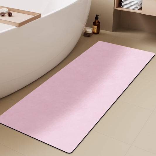 Pink Bath Mat, Bathroom Rugs Non Slip Washable Thin Absorbent Quick Dry Bath Mat Fits Under Door Bathroom Floor Mat Perfect for Bath, Shower, or Sink 24"x70" Pink