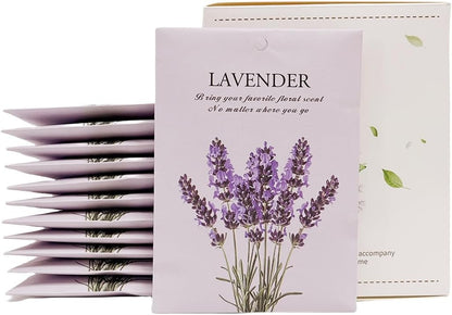 Lavender Scented Sachet Bags - 12 Pack Home & Car Freshener, Odor Eliminator for Closets, Rooms, Drawers, Wardrobes, Toilets, Long - Lasting 360 - Day Fragrance