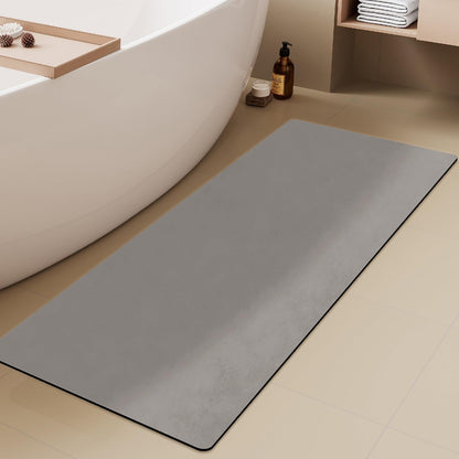 Bathroom Mat Quick Dry, Bathroom Rugs Non Slip Washable Thin Absorbent Bath Mat Fits Under Door Bathroom Floor Mat Perfect for Bath, Shower, or Sink 24"x70" Light Grey