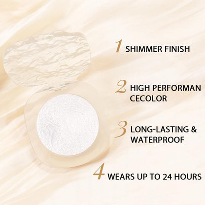 Pearl White Cream Glitter Shimmer Metallic Eyeshadow Palette Makeup, Natural Single Mini Instant Holographic Eyeshadow For Women, Sombras Crema Para Ojos, Talc, Paraben & Cruelty Free