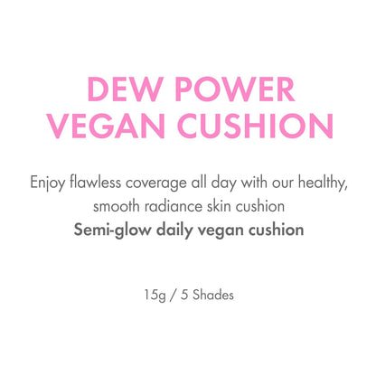 Amuse SEOUL DEW POWER VEGAN CUSHION FOUNDATION | Dewy, glow, long-lasting, double coverage, clean beauty, lightweight, natural look, foundation for sensitive skin, hydrating cushion (02 HEALTHY)