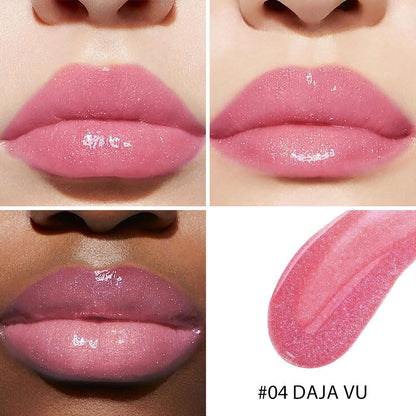 evpct 1Pcs Warm Pink Blush Red Pearlescent Shine Shimmer Glitter Lipstick Lip Gloss, Metallic Sparkly Sparkle Glossy Lip Gloss Tint Stain Liquid Lipsticks Makeup Set for Women Long Lasting Waterproof