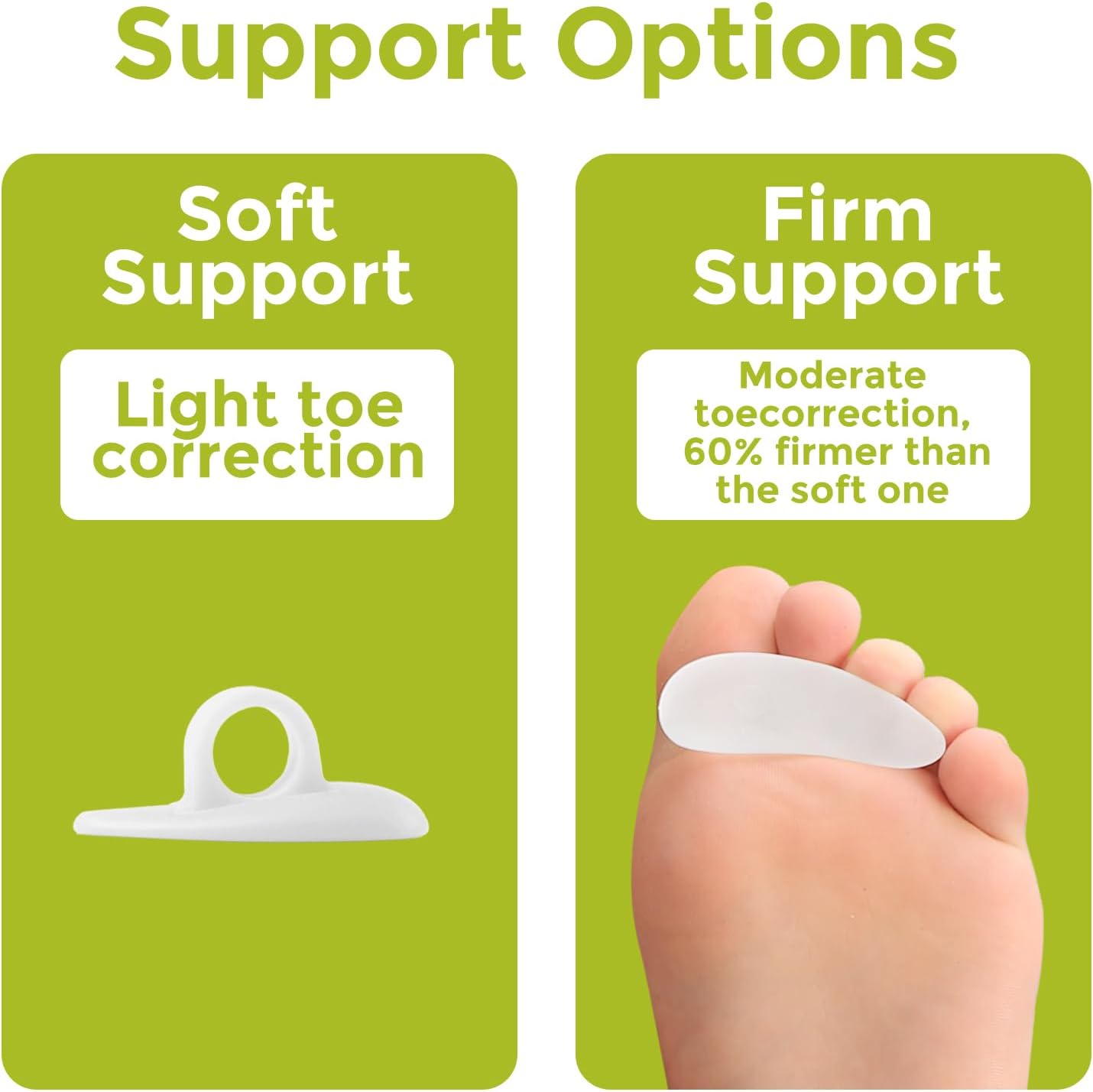 Bukihome Hammertoe Corrector Gel Toe Straighteners - 12 pcs Support Crest for Women & Men - Realign Bent, Crooked, Curled, Claw, Hammer Toes - White,Single Loop