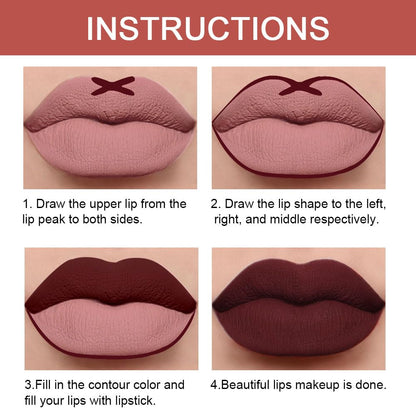 Kaely 2-in-1 Dark Deep Red Lip Liner & Lipstick Set Kit for Women, Matte Lips Kit with Lip Liner Lip Stains Long Lasting Waterproof 24 Hour Lipstick and Lip Liners Combo Lipliners Pencil Set 15