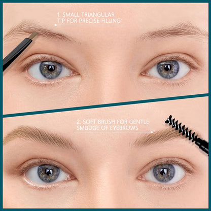 5 Pcs Waterproof Professional Makeup Micro Brow Pencil, Coffee Brow Kit with Eyebrow Brush, Ultra-Fine Mechanical Pencil, Eyebrow Pencils for Women(C03#Coffee, 5Pcs)