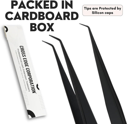 Isolation Tweezer for Eyelash Extensions – 14cm Curved Lash Tweezer, Stainless Steel, Best for Individual Isolation & Classic Lashes, Pinzas para Twisers (Black Titanium)