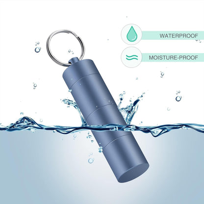 Opret Keychain Pill Holder, 3 Compartments Metal Small Pill Case, Waterproof Portable Travel Pill Box, Pill Container for Purse (Blue)