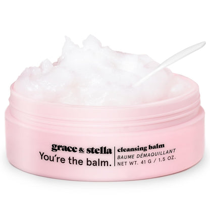 grace & stella Cleansing Balm - Travel Size Makeup Remover - Deep Cleansing & Hydrating Face Cleanser - Dissolves Waterproof Make Up, SPF & Impurities - Gentle on Skin - Vegan Skincare (41 g/ 4.3 oz)