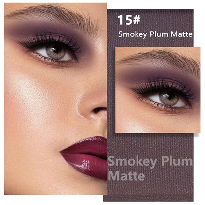 evpct Matte Eggplant Purple Eyeshadow Palette Makeup for Older Women Brown Eyes, Deep Dark Mauve Plum Purple Cream Eye Shadow Palette Single for Older Women Matte, Monochrome Long Lasting Eyeshadow