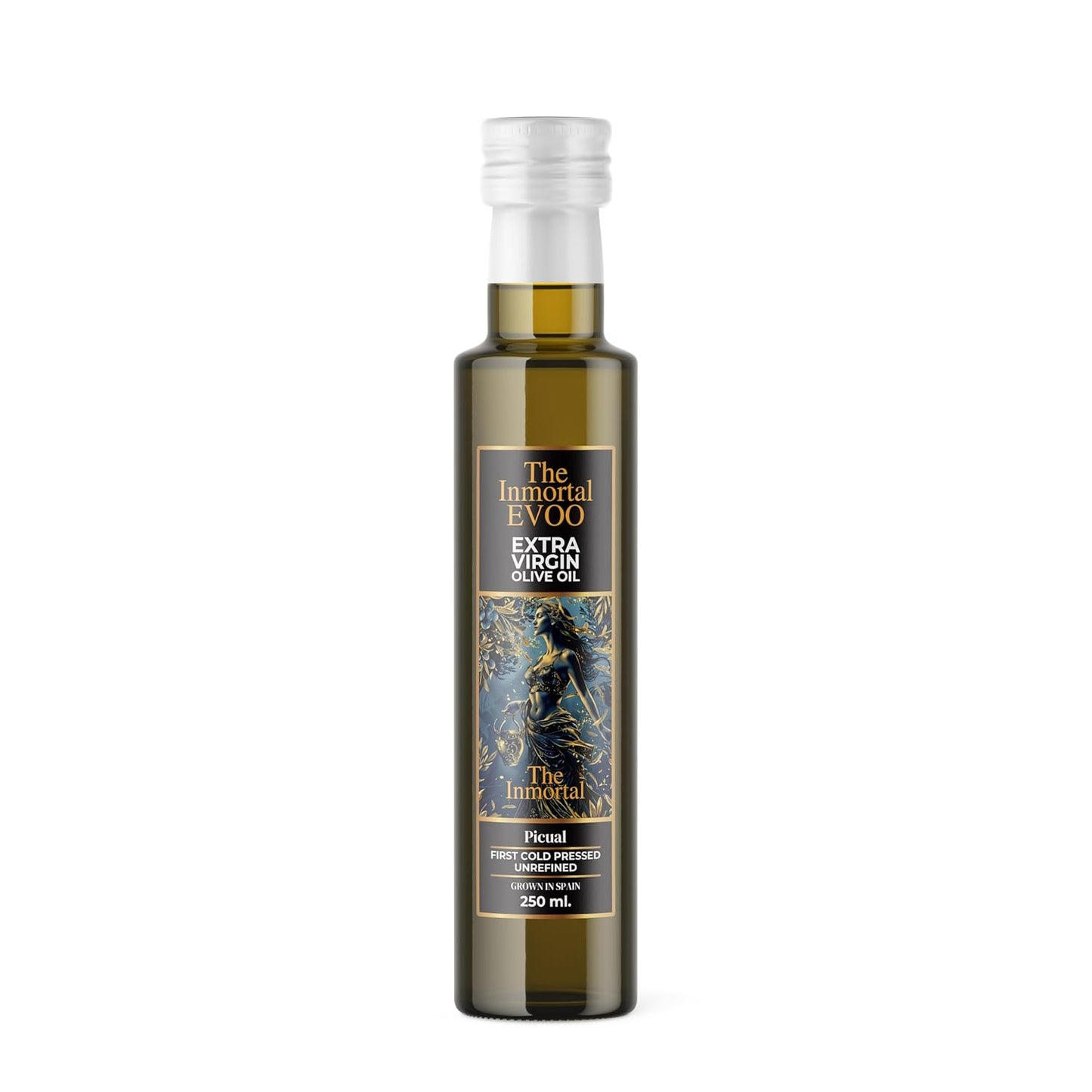 The Immortal Olive Oil | Premium Extra Virgin Olive Oil from Ancient Spanish Trees | High Polyphenol Content | Cold-Pressed | Third-Party Tested for Purity, 250ml