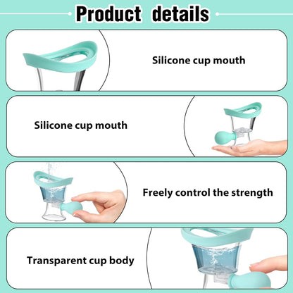 Eye Wash Cup Portable Eye Care Cleaner Kit Silicon Manual Air Pressure Eye Cleaning Cup Tool Eye Flush Rinse Cups with Transparent Storage Container for Clean Dust Makeup Irritants Soothing Tired Eyes