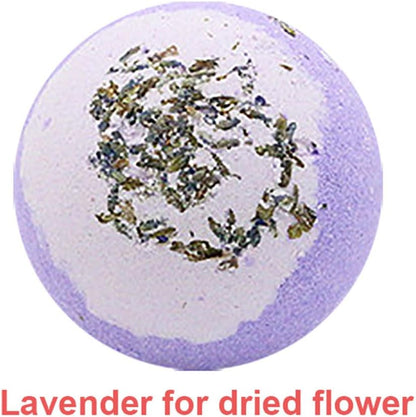 Dried Flower Bath Salt Balls,Lavender Extract Essential Oils,Moisturizing Dry Skin,Fizzy Spa,Relaxation,Self Care,Relaxing,Bubble Bath Bomb Gifts Idea for Men Women