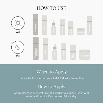 DRMTLGY Essential Facial Cleanser - Gentle Face Cleanser and Face Wash for Women and Men with Anti-Aging Peptides & Hyaluronic Acid. 6.9 fl oz, 2 Pack