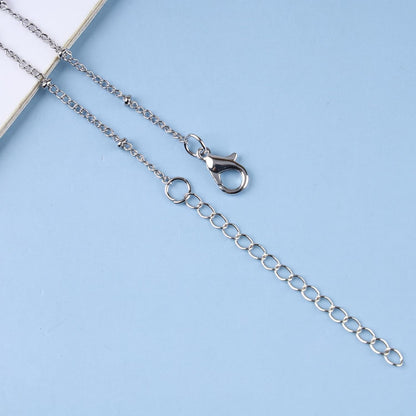 Vintage Square Pendant Necklace Polish Square Necklace Square Choker Necklace Gold Ball Chain Necklace Jewelry for Women (Gold)