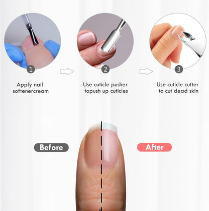 Cuticle Trimmer with Cuticle Pusher, XUNXMAS Cuticle Remover Cutter Nipper Scissor and Triangle Cuticle Nail Pusher Peeler Scraper, Durable Dead Skin Clipper Manicure Pedicure Tools (Green)