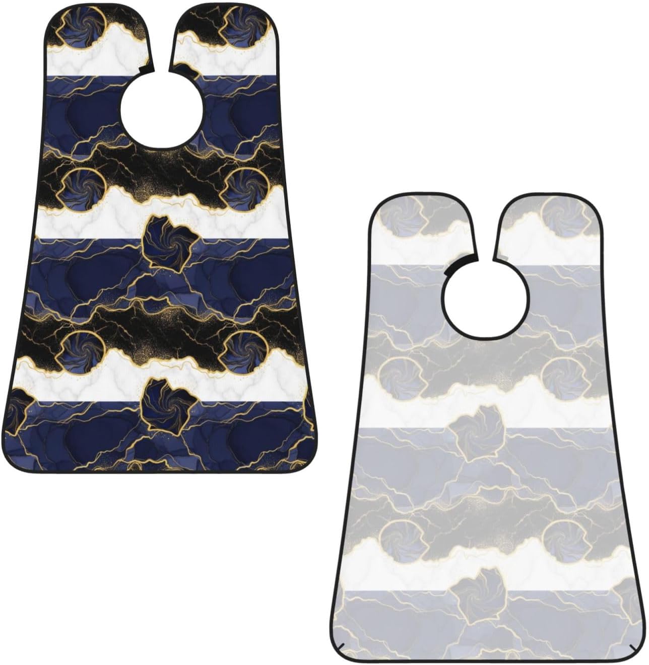 Beard Hair Catcher Bib, Waterproof Non-Stick Grooming Apron for Shaving Trimming, Perfect for Men Dad, Navy Blue Golden Marble Shave Bib