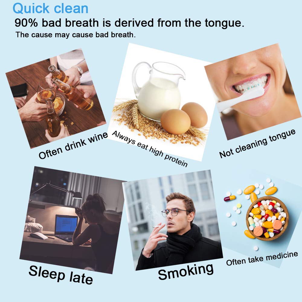 New Version Tongue Scraper Cleaner for Adults & Kids, Medical Grade Metal Tongue Brushes Set for Fresh Breath Dental Eliminate Bad Breath in Seconds (Green)